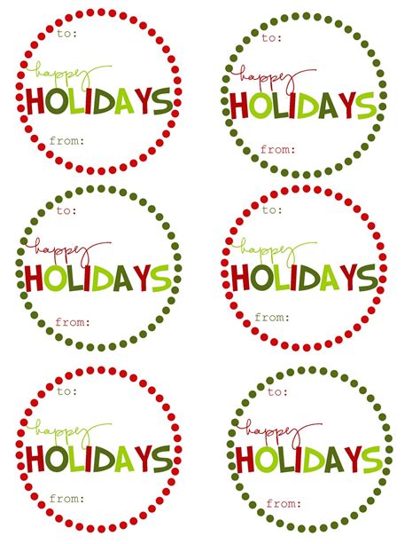 Happy Holidays Gift Tag Printable - Printable Word Searches