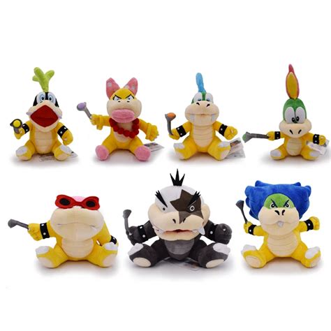 6 8" 7Pcs/Set Super Mario Bros Bowser Koopalings Plush Dolls Wendy / LARRY / IGGY /Ludwig /Roy ...