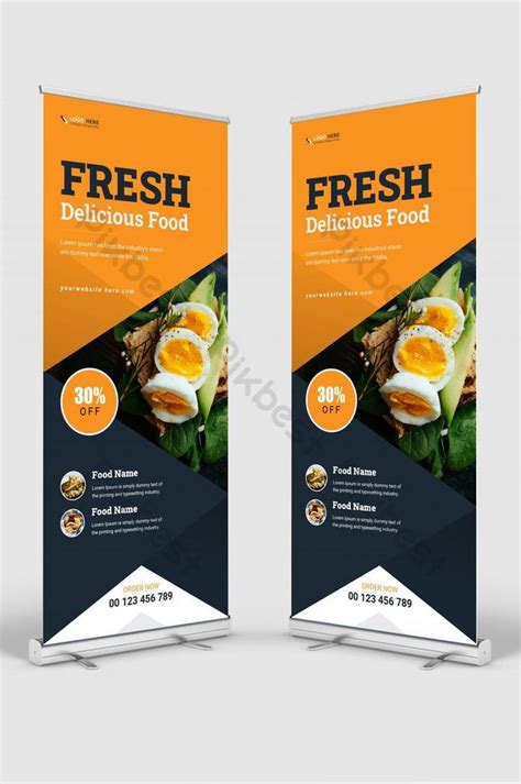 restaurant delicious food roll up standee signage standee design | AI Free Download - Pikbest