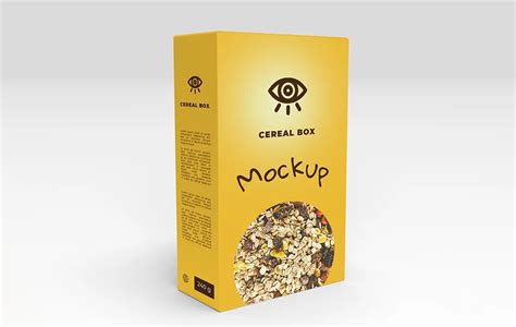 Free Cereal box PSD Mockup - mockups design Free Box Mockup Design