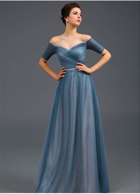 Light Blue Off the shoulder Evening Dress,A Line Formal Dress,Women Evening Party Gown,Sweet 16 ...