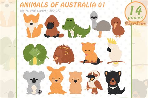 Cute Australian Animals Clipart Graphic by clipartfables · Creative Fabrica