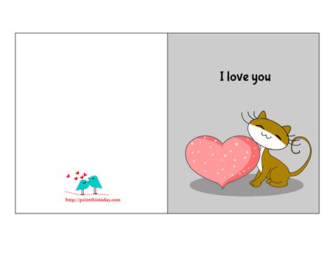 Free Printable “I love you” Cards for Him