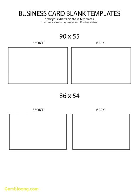 Free Blank Business Card Template Front And Back Design | Business card template psd, Printable ...