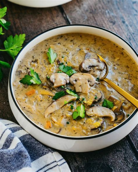 Creamy Vegan Mushroom Soup – A Couple Cooks