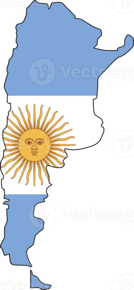 Argentina mapa ciudad color de la bandera del país. 12177232 PNG