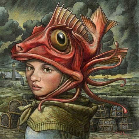 THE YOUNG FISHWIFE BY DAVID LAWRENCE | Surrealism painting, Painting, Illustration art