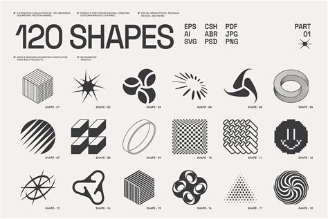 120 Abstract Geometric Shapes for Graphic Design - YouWorkForThem