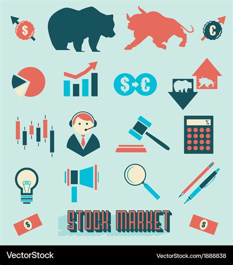 Stock market icons and symbols Royalty Free Vector Image