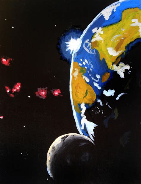 Earth and Moon by cheesybacon on DeviantArt