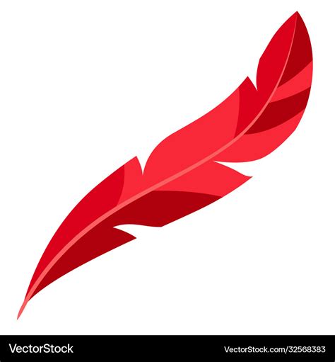 Red feather Royalty Free Vector Image - VectorStock