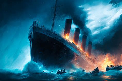 Titanic Ship Drawing Sinking