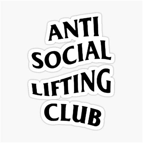 "Anti Social Lifting Club Logo" Sticker for Sale by maxroman | Redbubble