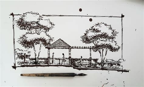 Landscape Architecture Sketches at PaintingValley.com | Explore collection of Landscape ...