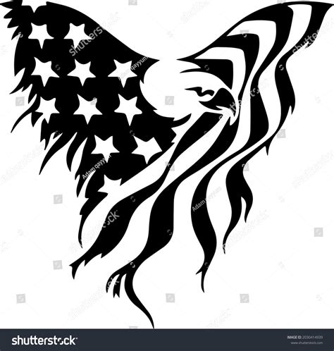 American Flag Eagle Black White Eps Stock Vector (Royalty Free) 2030414939 | Shutterstock