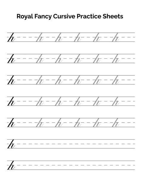 Printable Cursive Writing Letter H – Free download and print for you.