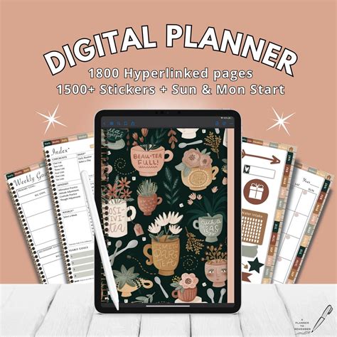 Digital Planner & Digital Stickers, Yearly Calendar, Monthly Calendar, Weekly Planner, Daily ...