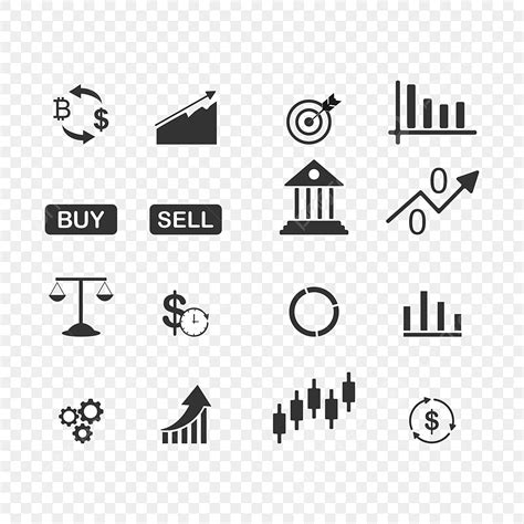 Trade Stock Market Vector PNG Images, Stock Market Trading Icons Set ...