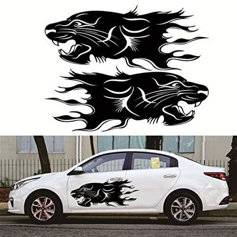 ISEE 360® 2 PCs Lion Car Body Sticker Exterior Graphics Decorative Stylish Vinyl Stickers for ...