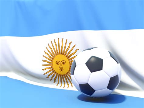 Flag with football in front of it. Illustration of flag of Argentina