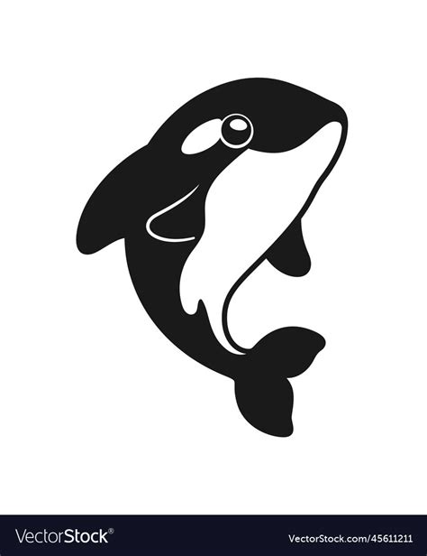 Cute orca whale killer cartoon clipart Royalty Free Vector