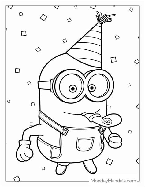 Happy Birthday Minion Coloring Pages To Print