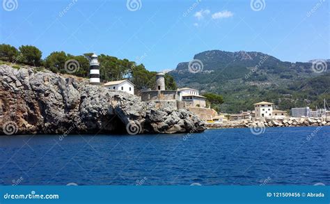 Lighthouse in Port De Soller, Majorca Mallorca, Spain Stock Photo - Image of ller, majorca ...