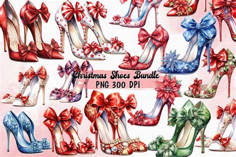 Christmas Shoes Watercolor Clipart Graphic by Magic World · Creative Fabrica