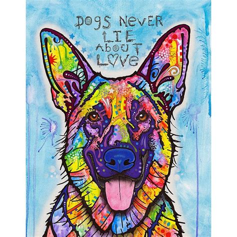 Dogs Never Lie German Shepherd Wall Sticker Decal - Animal Pop Art by Love Canvas, Canvas Frame ...