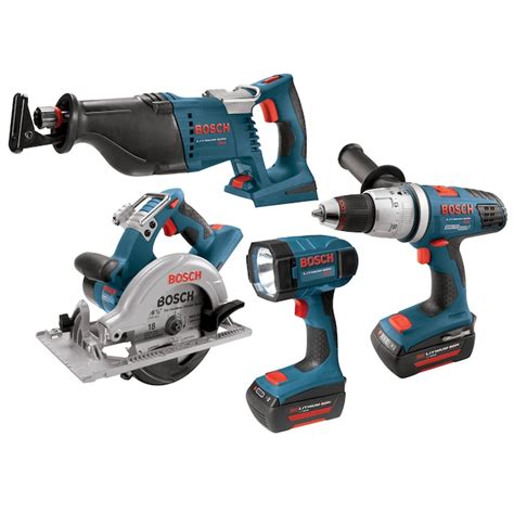 Bosch 4-Tool Power Tool Combo Kit (2-Batteries Included and Charger Included) in the Power Tool ...