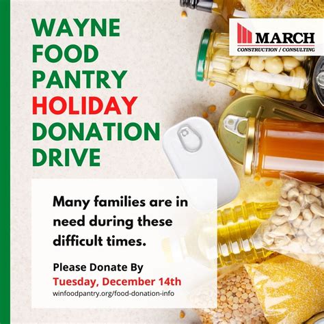 Holiday Food Pantry Donation Drive - March Associates Construction