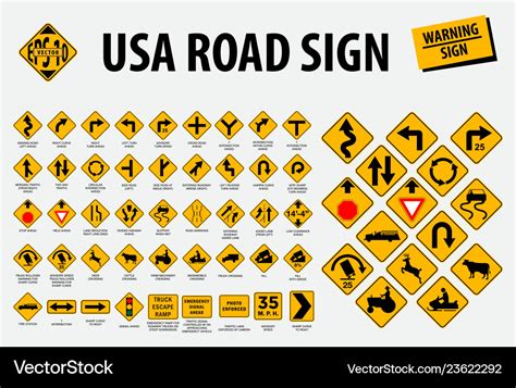 Usa road sign - warning sign Royalty Free Vector Image