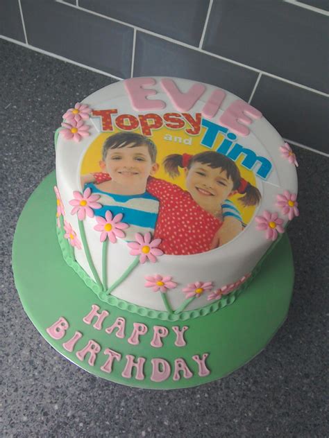 Topsy & Tim Edible Image Birthday Cake - CakeCentral.com