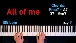 All of Me Jazz Standard Karaoke Piano Chords - Chordify