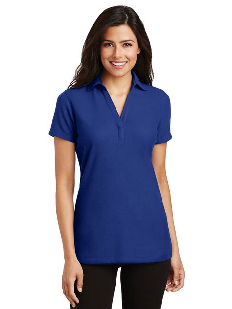 Port Authority - Port Authority Women's Silk Touch Y-Neck Polo. L5001 - Walmart.com - Walmart.com