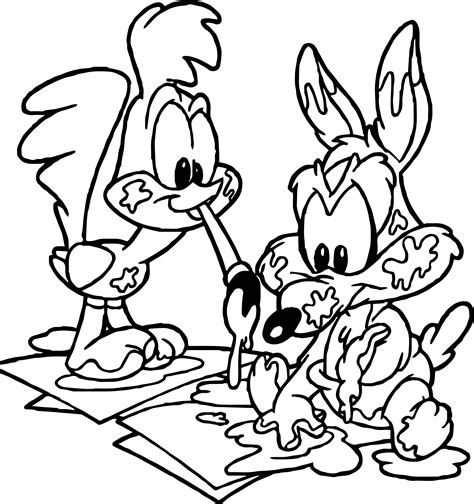 awesome Warner Bros Baby Looney Tunes Road Runner Coyote Paint Coloring Page | Baby looney tunes ...