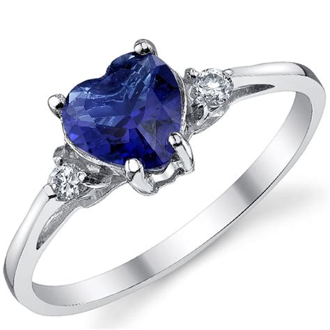 RingWright Co. - Women's Sterling Silver 925 Blue Simulated Sapphire Cubic Zirconia Love ...