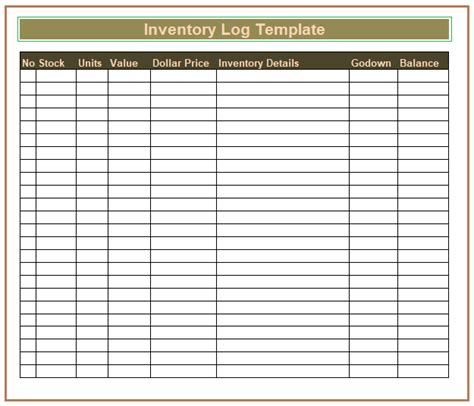 Inventory Log Templates | 8+ Free Printable Word, Excel & PDF Formats, Samples, Examples, Forms ...