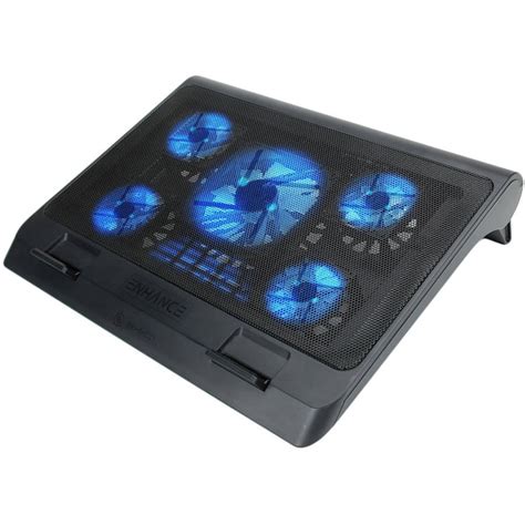 Enhance GX-C1 Laptop Cooling Stand (15.75 x 12.75) with 5 LED Fans & Dual USB Ports for Data ...