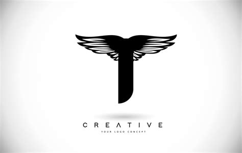 T Letter Logo with Wings. Creative Wing Letter T Logo icon Design Vector 4887077 Vector Art at ...