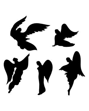 Flying Angel Silhouette Clip Art