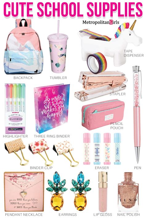 Cute 16 Back to School Supplies for Teen Girls