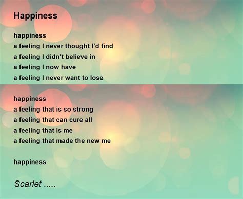 Happiness - Happiness Poem by Scarlet .....