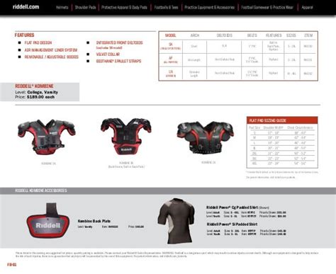 Riddell Shoulder Pads Size Chart - Greenbushfarm.com