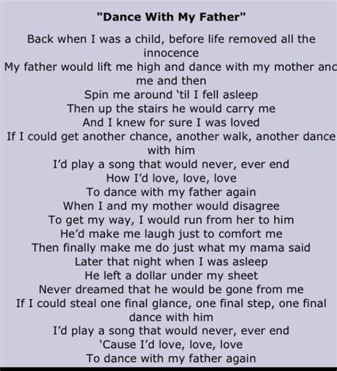 Dance With My Father Lyrics