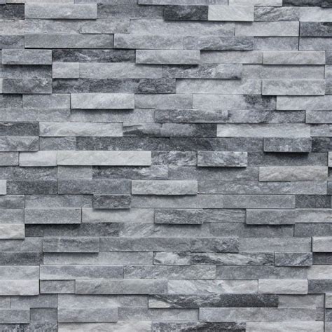 Dark Grey Quartz Split Face Effect Outdoor Porcelain Wall Tile 150x610x7-11(mm ...