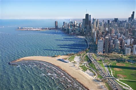 Lake Michigan By Chicago Skyline by Jupiterimages