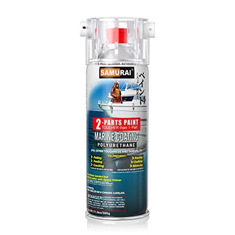 SAMURAI Spray Paint for Marine 2-Part Polyurethane marine Spray Paint with UV Resistant and Rust ...