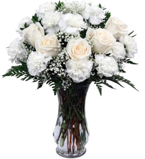 White Roses & White Carnations #SY38AA • Canada Flowers