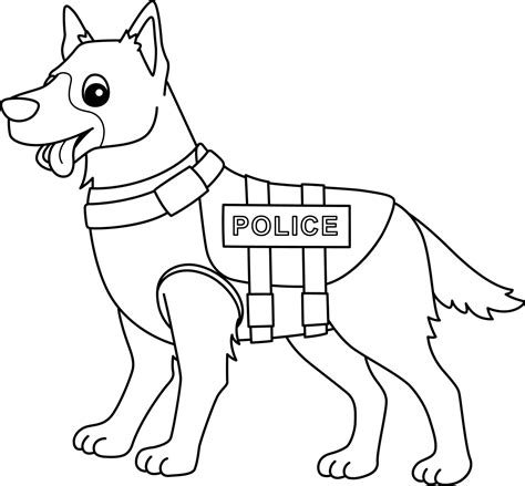 Police Dog Isolated Coloring Page for Kids 22463833 Vector Art at Vecteezy